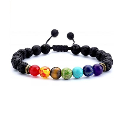 PULSERAS DE ROCA DE LAVA 7 CHAKRAS