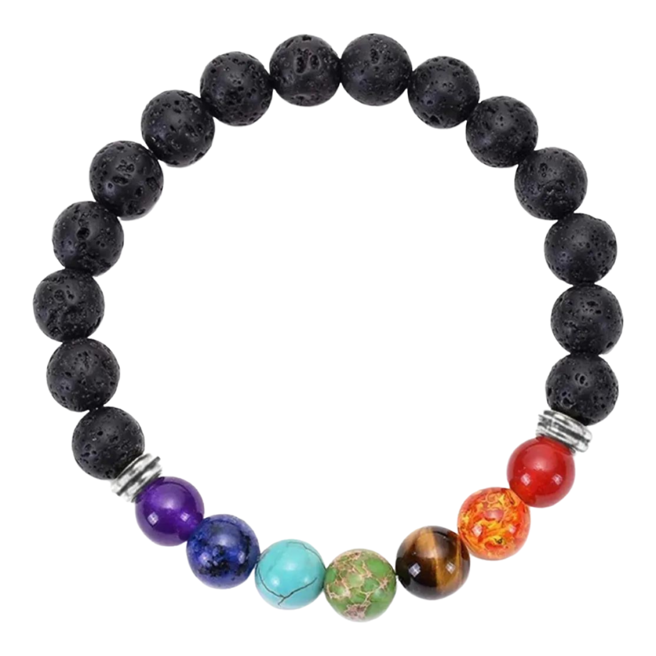 PULSERAS DE ROCA DE LAVA 7 CHAKRAS