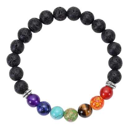 PULSERAS DE ROCA DE LAVA 7 CHAKRAS